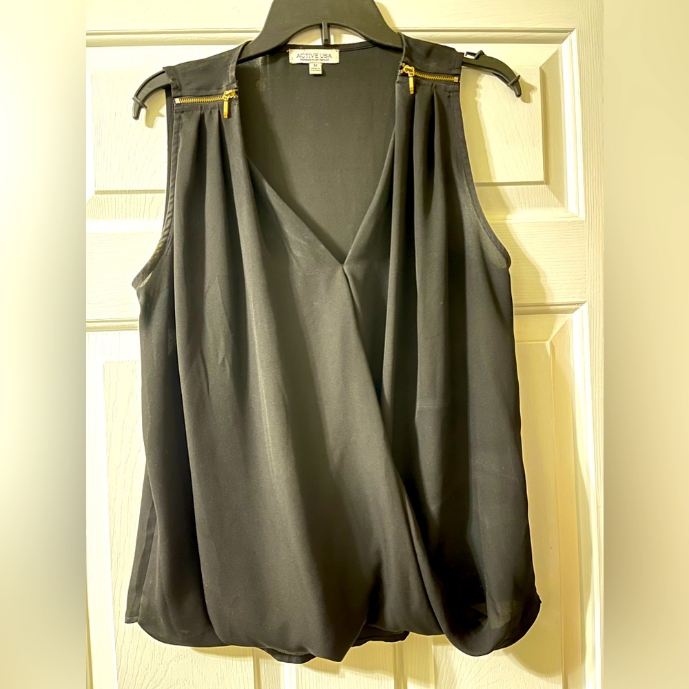 Black lightweight summer top